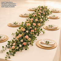 Guirlande de fleurs artificielles en lierre et roses pour la décoration murale de la maison, du jardin, de la cour et de l'aménagement paysager en gros