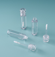 Flacons vides pour gloss à lèvres entièrement transparents, matériaux d'emballage cosmétique professionnels personnalisables pour le sérigraphie de rouge à lèvres