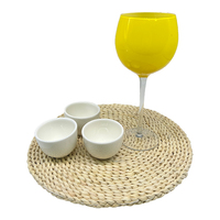 Tapis de rangement rond décoratif pour fruits et aliments, en corail de maïs naturel tissé à la main