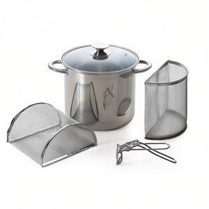 Pentola per pasta Excelsa in acciaio inox 28,5x22,5x21,5 cm con coperchio in vetro e colino per cottura a vapore e per la preparazione dei pasti - Product Image 3