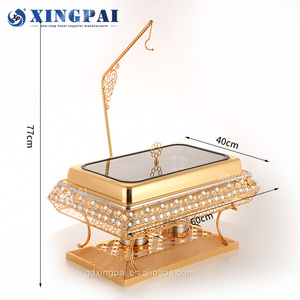 XINGPAI Autres fournitures pour hôtels et restaurants Ensemble de buffet chauffe-plats de luxe Chauffe-plats en or pour buffet de traiteur - Product Image 3
