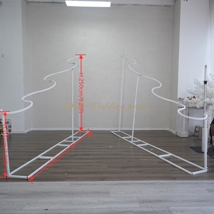 Decoración moderna para escenarios de bodas con forma de onda, de metal, con altura ajustable y cubierta de tela para eventos. - Product Image 3