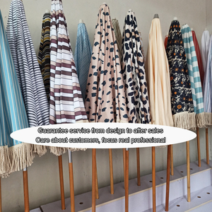 Sombrillas de Playa de Madera con Flecos Vintage, Personalizadas, de Primera Calidad, para Exteriores, 2025, Lona de Algodón, para Hoteles, Terrazas, Jardines y Parques - Product Image 6