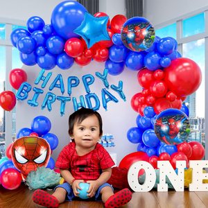 Vente en gros de ballons en feuille d'aluminium et de ballons en latex sur le thème de <span class=keywords><strong>Spiderman</strong></span>, super-héros de dessin animé, kit de guirlande d'<span class=keywords><strong>arche</strong></span> pour la décoration de fête d'anniversaire des garçons - Product Image 6