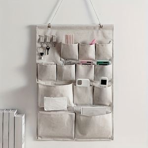 Organisateur mural polyvalent en tissu, 12 poches, sac suspendu en tissu mat pour cuisine et salle de bain - Product Image 4