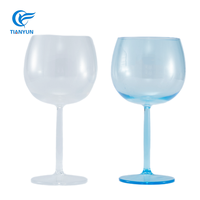 Gros Grands Verres À Vin Vin Rouge Logo Personnalisé Tasse À Vin En Plastique Couleur Gobelet Verre À Gin Avec Tige