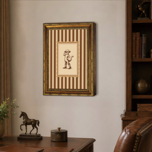 Decoración de Pared para Dormitorio, Baño, Sala de Estar, Lienzo con Marco Dorado Ornamentado de Gato <span class=keywords><strong>Vaquero</strong></span>, Arte de Lienzo Occidental Caprichoso, OEM ODM - Product Image 5