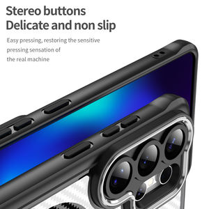 Étui de téléphone magnétique en <span class=keywords><strong>fibre</strong></span> de carbone pour Samsung S26 Ultra, coque de protection anti-chute à quatre coins pour Samsung S25 <span class=keywords><strong>Plus</strong></span> - Product Image 2