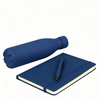 Ensemble cadeau personnalisé moderne en acier inoxydable pour le personnel, avec bouteille anti-fuite, carnet et stylo - Cadeau pour la fête des pères et Thanksgiving