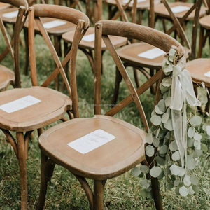 Fabricant de gros empilable en bois imit salle à manger de mariage en plastique croisé chaise vintage à dossier croisé en résine pour événements - Product Image 1