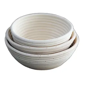10-Inch Rattan Bread Proofing Basket for Sourdough Bread Indonesia Cane Basket with Metal Plastic Scraper Carving Lame