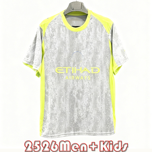 Maglia da Allenamento Calcio Manchester City 2025/26 Seconda Divisa Traspirante Unisex Manica Corta Grigio Verde - Product Image 1