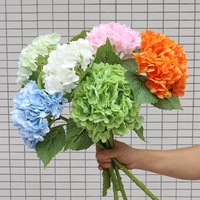 Arrangements floraux de mariage en gros, Hortensia rose pâle unique en soie, Hortensias artificiels au toucher réel