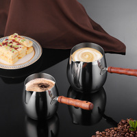Yolecen en acier inoxydable de Style italien fantaisie manche en palissandre tasse à mousser le lait nouveau matériau d'ustensile de tasse d'art Latte en forme de cylindre