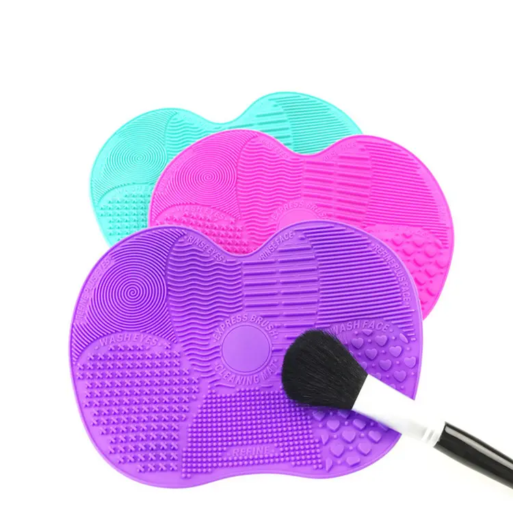 Factory Supply Mini Multi color Makeup Brush Cleaner Cleaning Pad Make Up Brushes Cleanser Silicon Makeup Brush Cleaning Mat