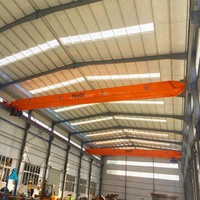 10t Single Girder Overhead Crane for Warehouse, CE Bridge Crane with Electric Hoist, LDE Type Workshop Factory Industrial Crane
