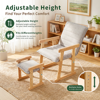 Fauteuil inclinable moderne en bois massif, réglable en hauteur et en angle lombaire, pliable pour salon et chambre à coucher