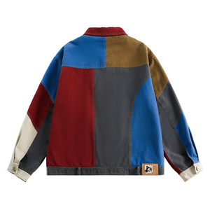 Veste patchwork vintage américaine personnalisée iGift pour homme, veste de survêtement tendance, coupe-vent décontracté - Product Image 2