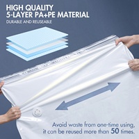 Sacs de rangement sous vide compressibles et économiseurs d'espace, transparents, écologiques, sans pompe, anti-poussière, pour vêtements de garde-robe