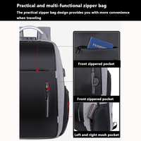 Sac à dos de voyage pour ordinateur portable 15,6 pouces, léger, en tissu Oxford, résistant aux rayures, avec fermeture à code et chargement USB, réfléchissant la nuit