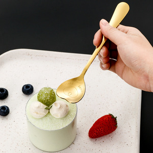 Cucharas de postre de acero inoxidable en forma de corazón, colores iridiscentes, para café, helado, regalo. - Product Image 3
