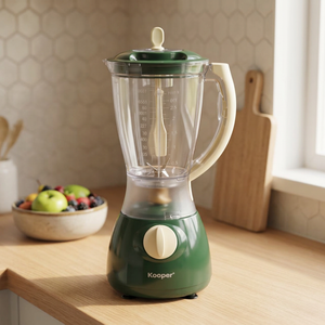Frullatore Elettrico Kooper 1.8L, 4 Velocità, Funzione Pulse, 350W, 220-240V, Cavo 120cm, per Frullati Domestici, Verde Avorio, Plastica - Product Image 2