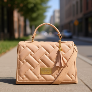 Bolso cruzado de piel sintética acolchada Fana Bonita con cierre de cremallera y borlas para mujer, uso diario, estilo veraniego - Product Image 2
