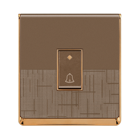 JUBEN Interrupteur mural 4 modules 1 voie, marron, PC, 4 prises, 10A 250V, Modèle A2-5-007