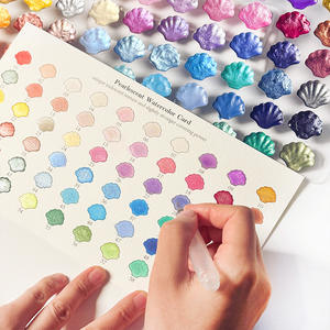 Peintures à l'<span class=keywords><strong>aquarelle</strong></span> nacrées Bview Art, 60 couleurs en peinture solide en forme de coquille, ensemble d'art portable pour débutants, peinture fine - Product Image 4
