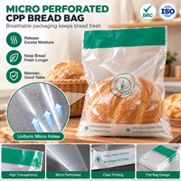 Sac à pain en BOPP transparent micro-perforé avec soufflet de fond pour boulangerie