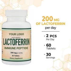 뜨거운 판매 개인 상표 도매 순수 천연 보충 식품 학년 전립선 건강 98% 소 락토페린 정제는 건강 - Product Image 4