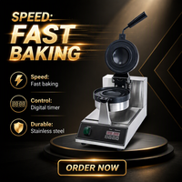 Machine à gaufres portable UFO pour burgers et glaces, réglable 50-250/122-482, en acier inoxydable avec revêtement antiadhésif et commande tactile