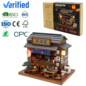 Fabrik-Großhandel DIY Mini-Puppenhaus 2026 Neues Produkt M2601 Izakaya Holz-Puppenhaus Miniatur-Puppenhaus-Set mit <span class=keywords><strong>LED</strong></span>-Beleuchtung - Product Image 3