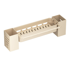 Organizador de plástico para fregadero, montado en la pared, para almacenamiento en la cocina, con orificios de drenaje, fácil instalación, sin necesidad de taladrar - Product Image 3