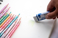 Film de transfert thermique effaçable de 7,5 pouces, crayons de couleur macaron 10 couleurs, gomme, crayons de couleur pour artistes, crayons de couleur pour enfants, Lapis De Cor