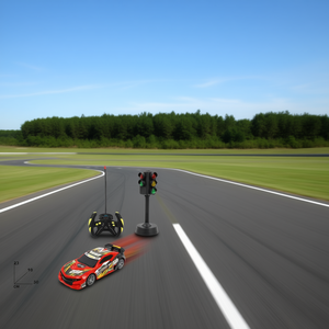 Voiture télécommandée RC Auto Race Power à l'échelle 1:24 avec volant de direction et ensemble de feux de circulation - Product Image 3