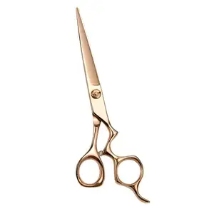 6.25" Rose Gold Titan SUS440C Fingerdrop Hair Scissors Professional Hair Cutting Scissors Thinning Scissors Set