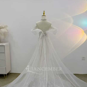 Lsjj129 Queen Style Shiny Beaded Sequin Embroidery Mermaid Fishtail Slim High-End Temperament <b>Wedding</b> Dress Jancember - Product Image 6