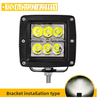Luz LED de Alta Luminosidad para Vehículos Todoterreno, Luz Delantera para Parachoques y Techo, Lámpara Antiniebla, Modificación de Automóviles, Foco de Trabajo Cuadrado de 18W
