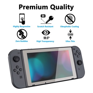 Film protecteur transparent HD clair avec bordure grise éphémère, protecteur d'écran en verre trempé pour console Nintendo Switch - Product Image 4