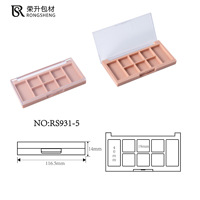 Palette de fards à paupières vide personnalisée à 8 compartiments, étui compact cosmétique avec couvercle transparent, emballage de maquillage en plastique pour marque privée
