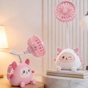 Porte-stylo de bureau mignon en forme de dessin animé avec ventilateur à col flexible rechargeable pour enfants, idéal comme cadeau - Product Image 5