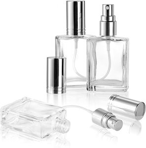 Wholesale <b>30ml</b> 50ml 100ml Custom Empty <b>Perfume</b> <b>Bottle</b> Flat Rectangle Glass Spray Refillable Screw Neck Box Screen Printing - Product Image 3