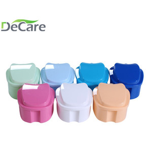 DeCare Apple Shaped <b>Denture</b> Case Plastic Storage <b>Box</b> With Lid For Full <b>Dentures</b> Care - Product Image 2