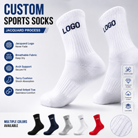 Chaussettes de sport jacquard personnalisées de haute qualité OEM ODM, chaussettes athlétiques en coton avec logo personnalisé, faible MOQ d'usine