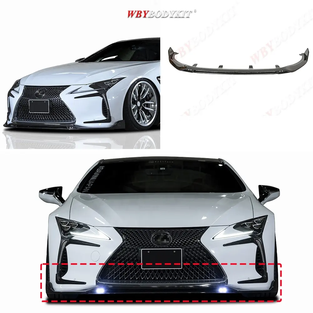 Kit bodi bumper depan belakang, kit bodi spoiler depan ditingkatkan asli spoiler untuk model Lexus LC 500/h