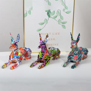 <span class=keywords><strong>Doberman</strong></span> Pinscher pintado, adorno artesanal de resina, sala de estar, dormitorio, escritorio, regalos creativos de negocios, adornos para el hogar - Product Image 1