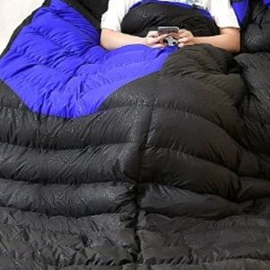 Sacs de couchage unisexes détachables pour l'extérieur avec garnissage en duvet de canard, tissu en polyester/nylon pour le camping par temps très froid - Product Image 4