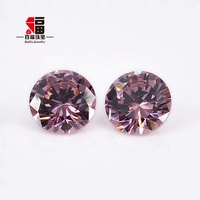 Baifu - Circonita Cúbica Redonda Facetada de 8.0 mm, Rodolita Ligera, Piedra Suelta, Venta al por Mayor de Gemas de Circonita Cúbica