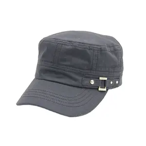 Custom Made Outdoor Sport fibbia in metallo Casual Cadet Officer Style Curved Brim Cadet Men Caps Hat